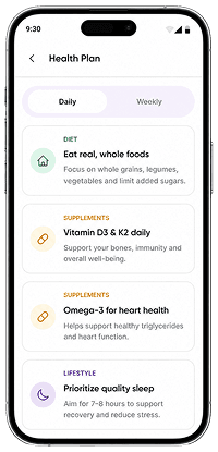 Cent app health plan screen